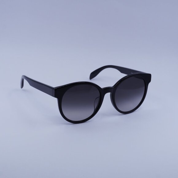 Alexander McQueen AM0349SA 001 Sunglasses Black Round Frame, Grey Lenses - Picture 4 of 8